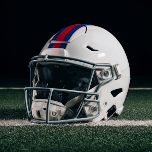 football helmet on field